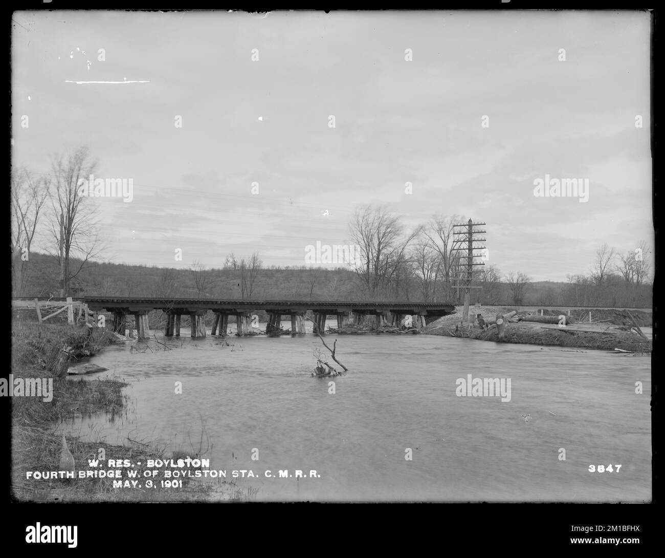 Wachusett Reservoir, fourth bridge west of Boylston Station on Central