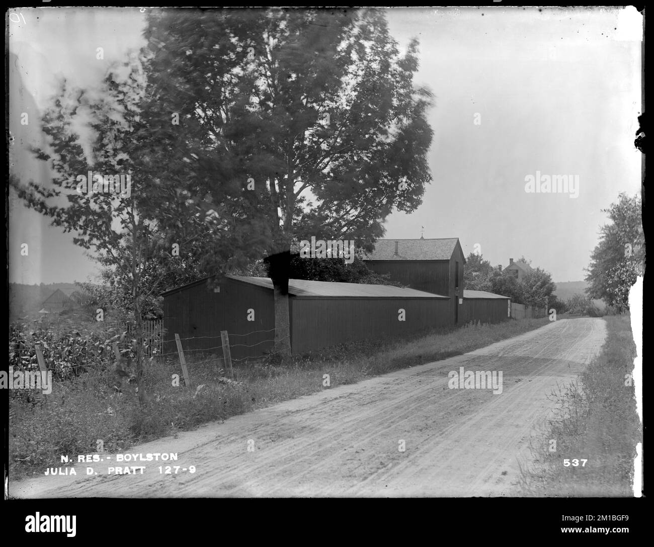 Wachusett Reservoir, henhouse of Julia D. Pratt, from the northeast