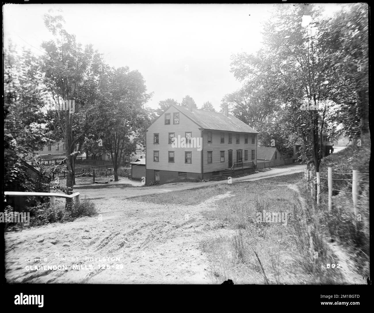 Wachusett Reservoir, houses of Clarendon Mills, on south side of East