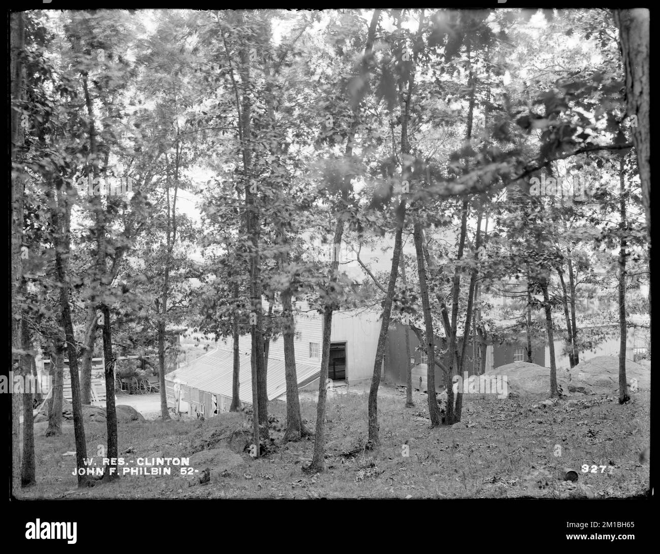 Wachusett Reservoir, John F. Philbin's barn, rear view, looking westerly, Clinton, Mass., Jul