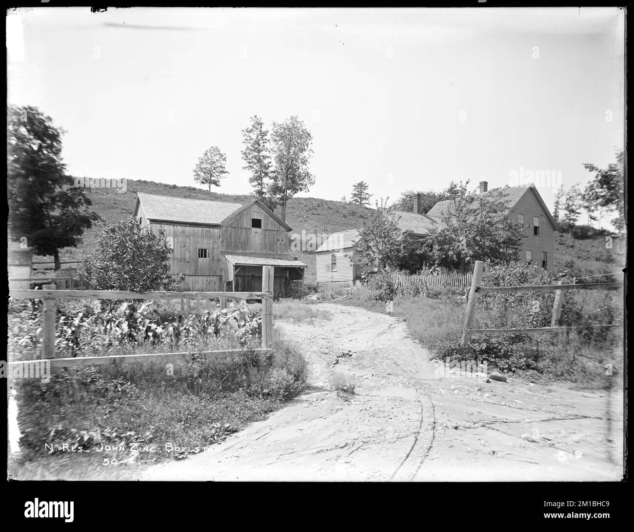 Wachusett Reservoir, John Zinc's house, from the east, Boylston, Mass