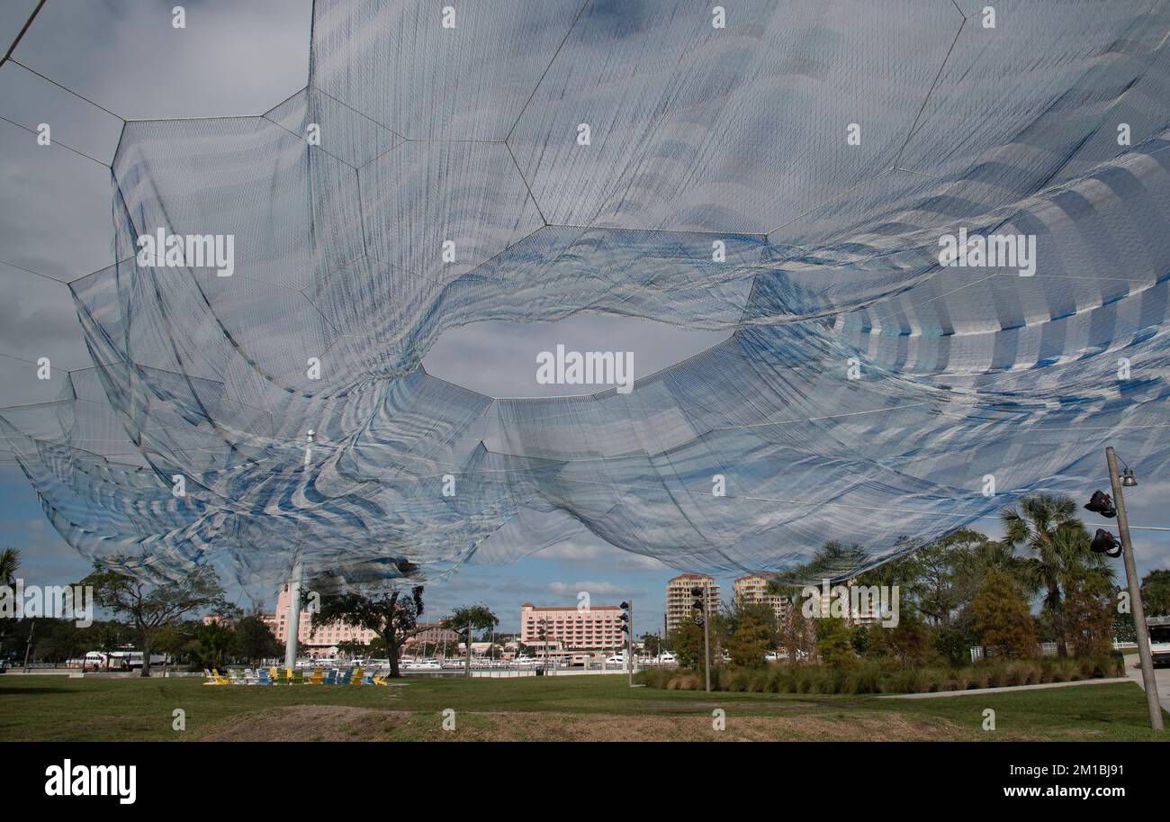 St petersburg tampa florida usa 2022 knotted netting forming a