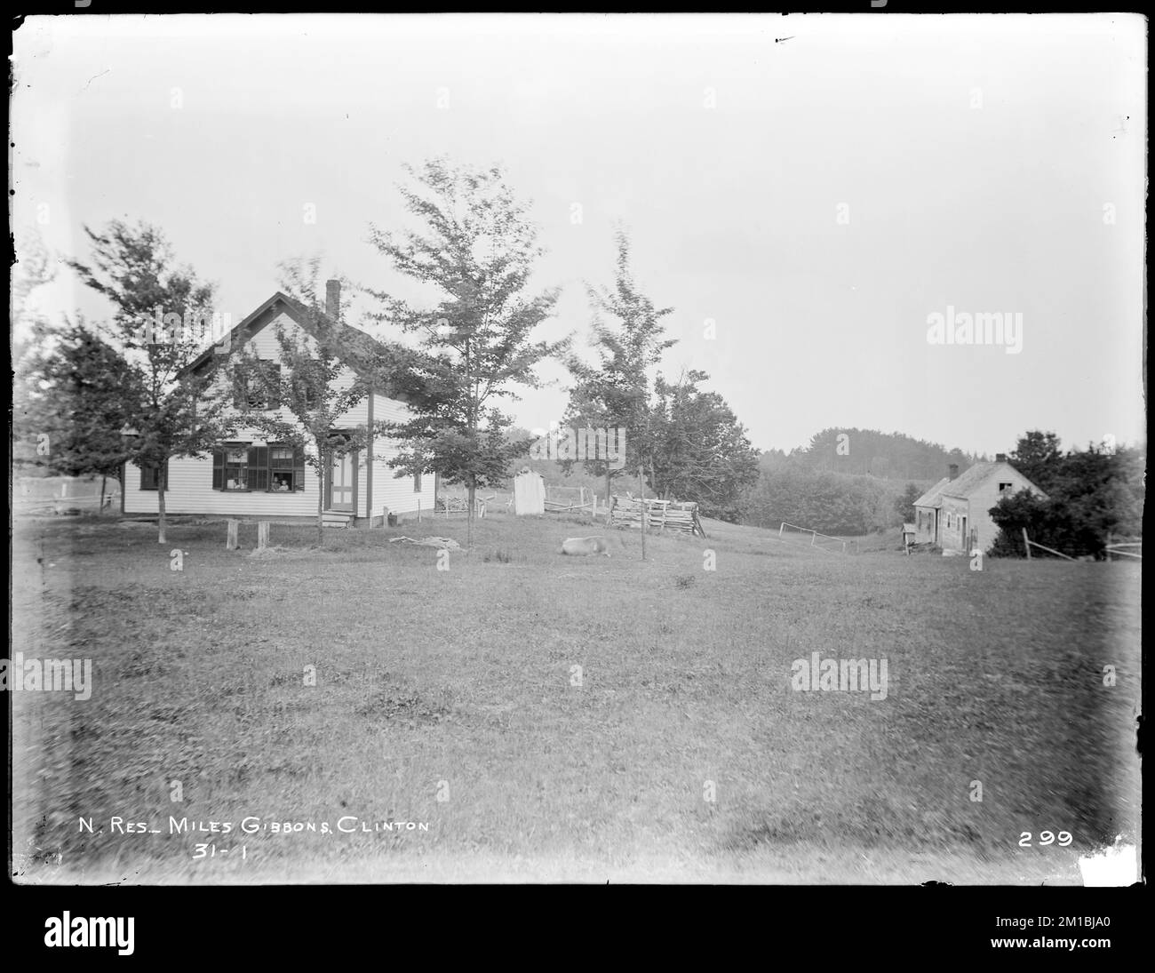 Wachusett Reservoir, Miles Gibbons' house and barn, near Sandy Pond