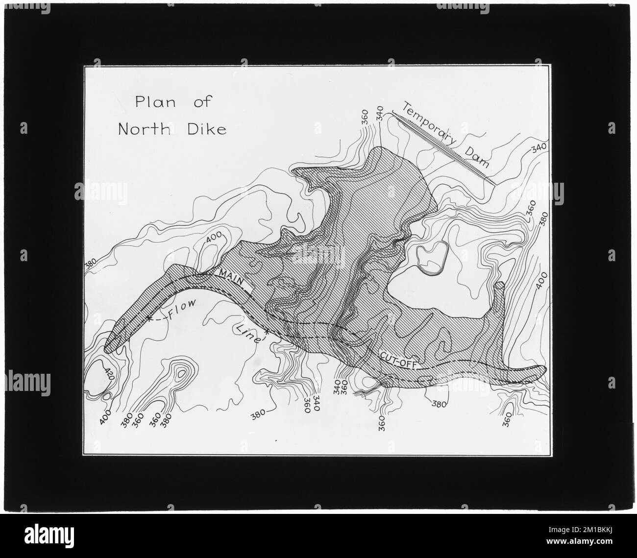Wachusett Reservoir, plan of North Dike, engineering plan, Mass., ca 