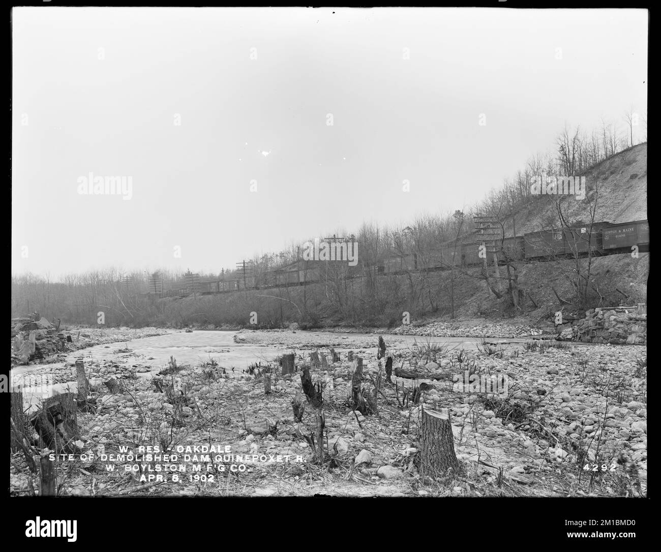 Wachusett Reservoir, site of demolished dam in Quinapoxet River