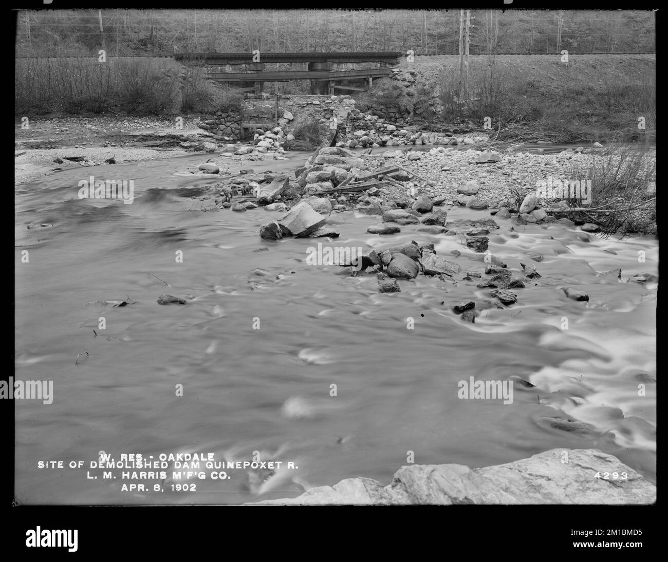 Wachusett Reservoir, site of demolished dam in Quinapoxet River