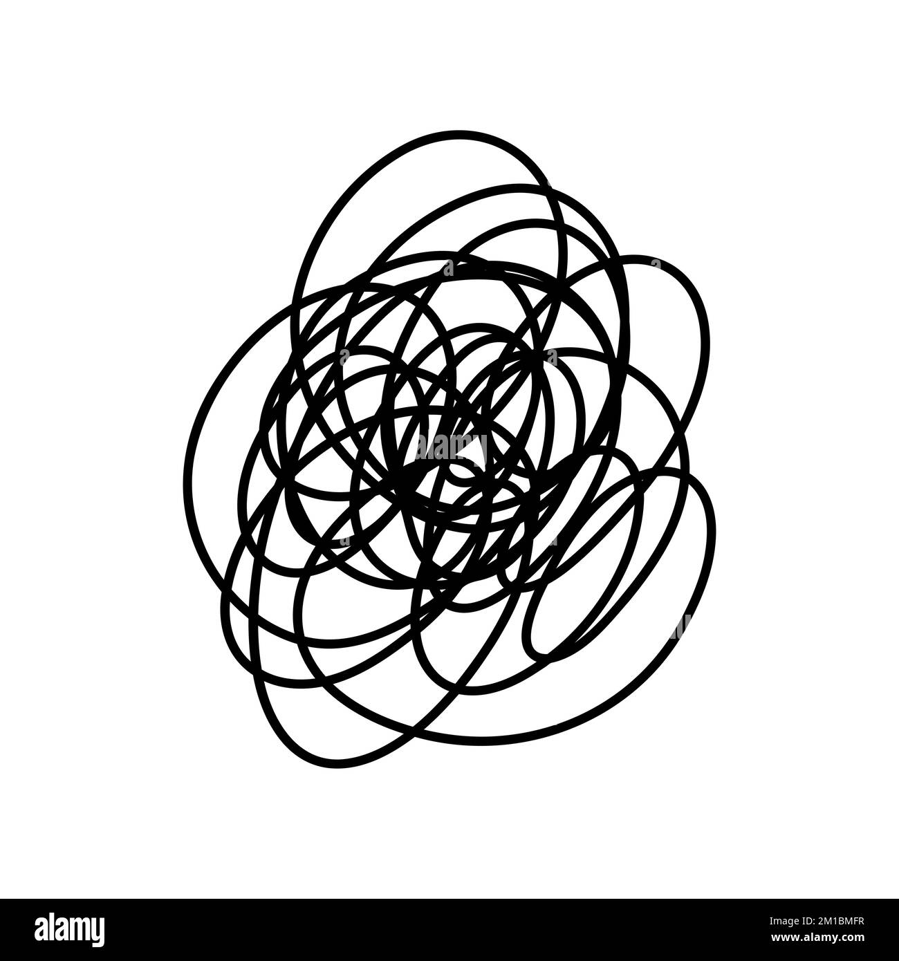 Complex line. Complicated way. Messy ball concept. Loading idea vector process. Stock Vector