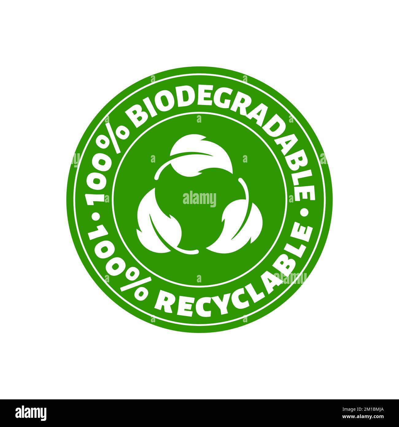 Recyclable biodegradable compostable circle green inons. Vector eco bio