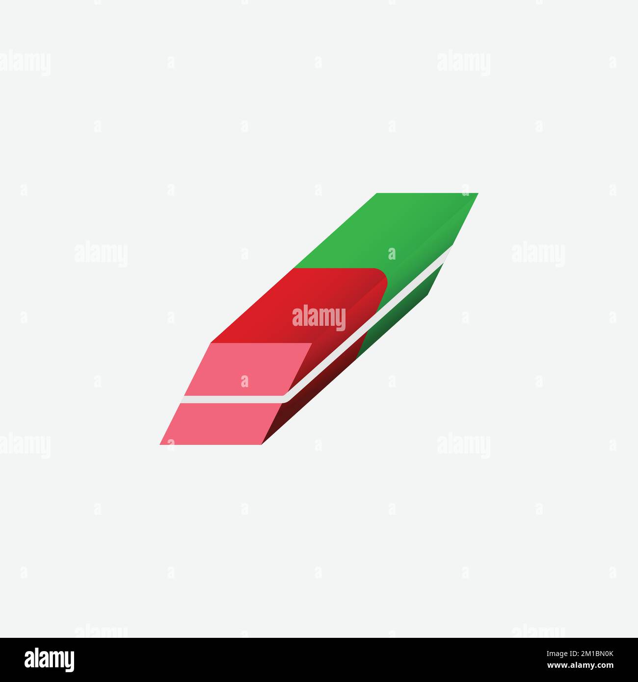 Eraser Icon. Office Concept. Cartoon - Vector. Vector illustration Stock Vector