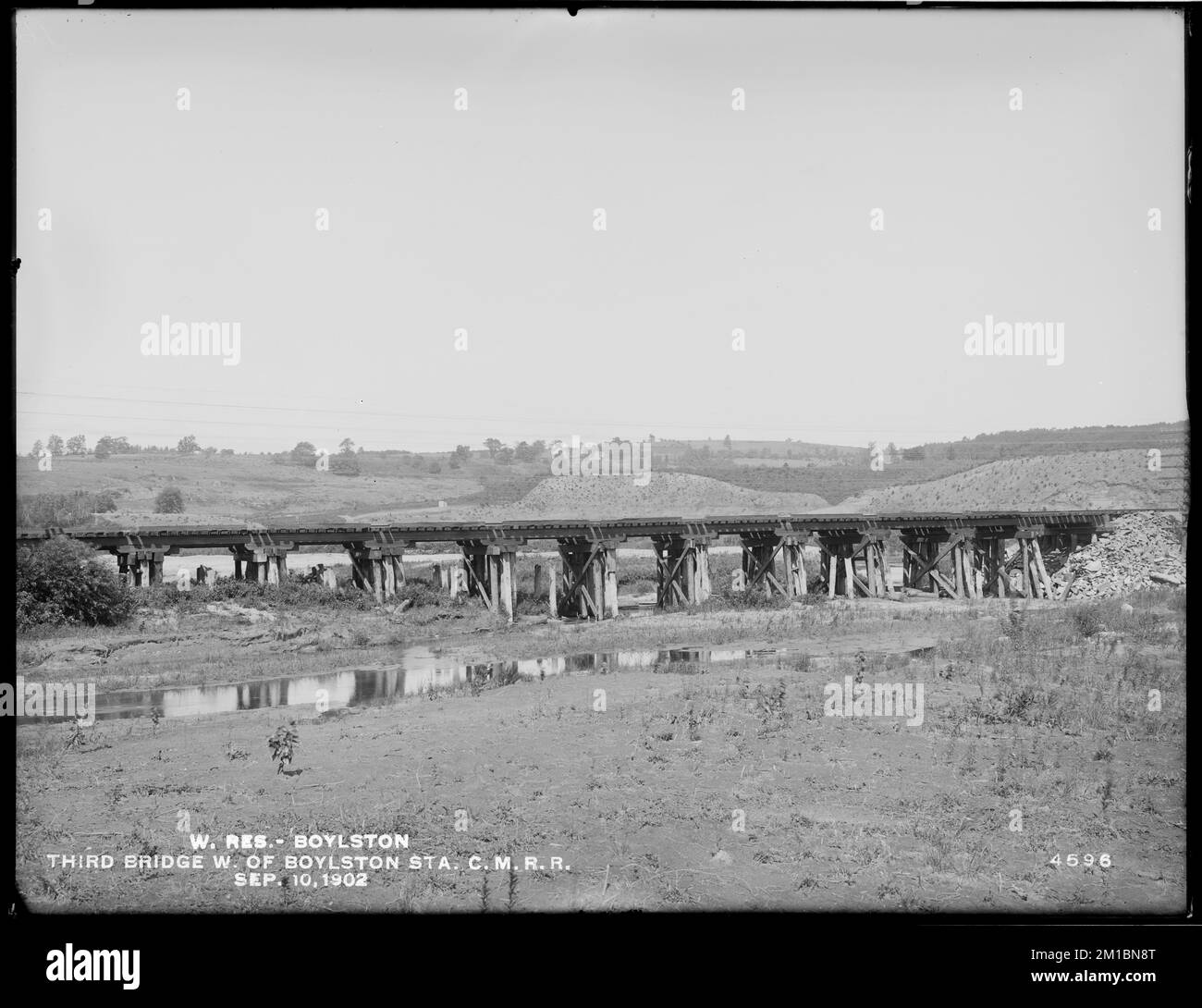 Wachusett Reservoir, third bridge west of Boylston Station on Central