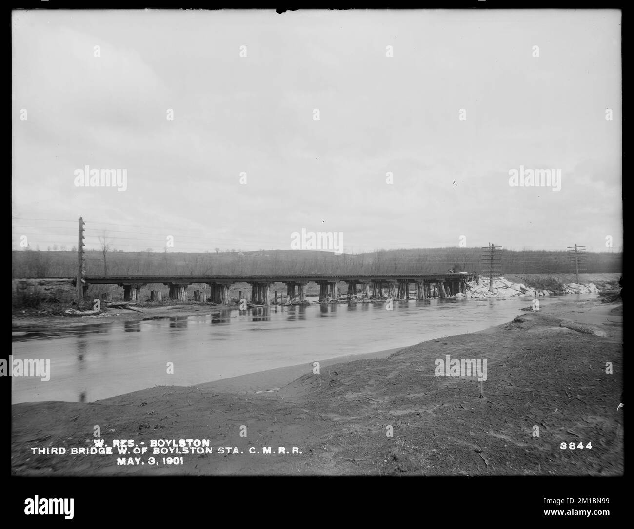 Wachusett Reservoir, third bridge west of Boylston Station on Central