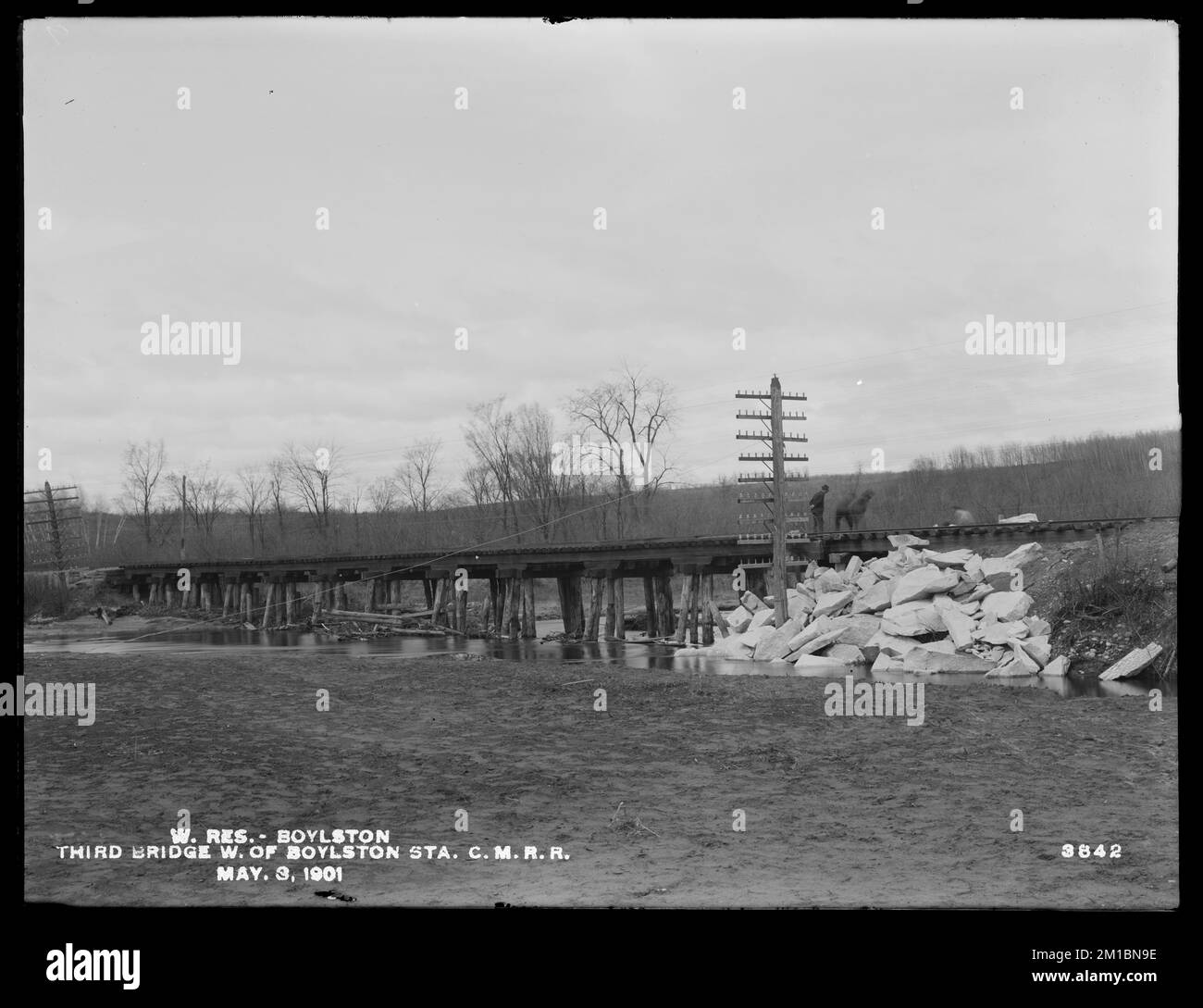 Wachusett Reservoir, third bridge west of Boylston Station on Central