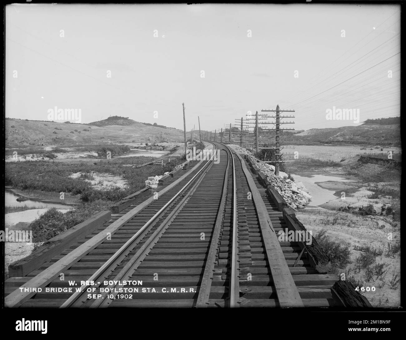 Wachusett Reservoir, third bridge west of Boylston Station on Central