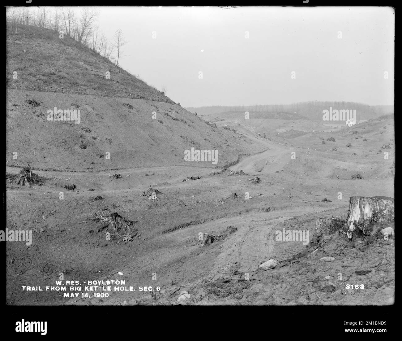 Wachusett Reservoir, Trail from big kettle hole, Section 6, Boylston