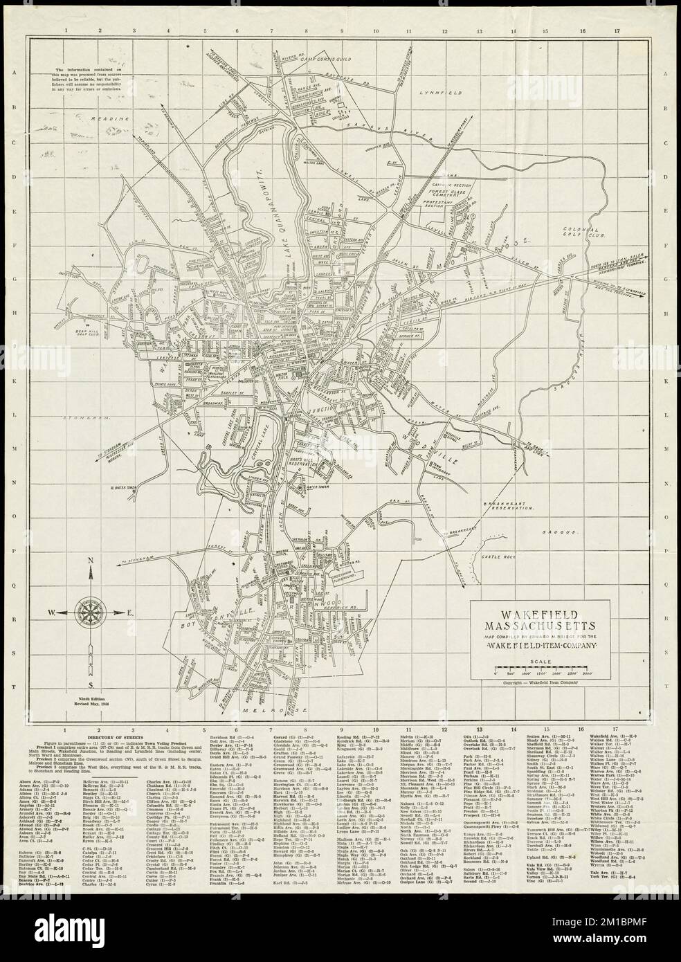 Wakefield, Massachusetts ,. Lucius Beebe Memorial Library Historic Maps