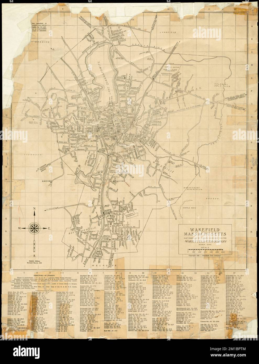 Wakefield, Massachusetts ,. Lucius Beebe Memorial Library Historic Maps
