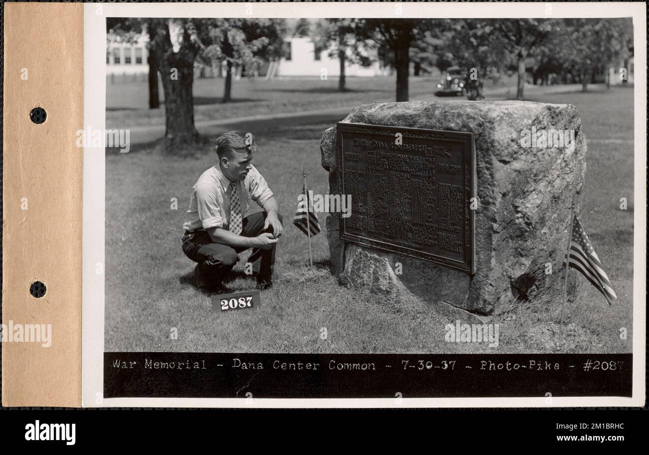 War Memorial, Dana Center Common, Dana, Mass., July 30, 1937 Parcel
