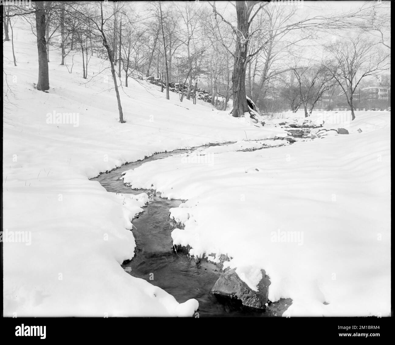 Ward's Brook , Winter, Snow, Streams. Leon Abdalian Collection Stock