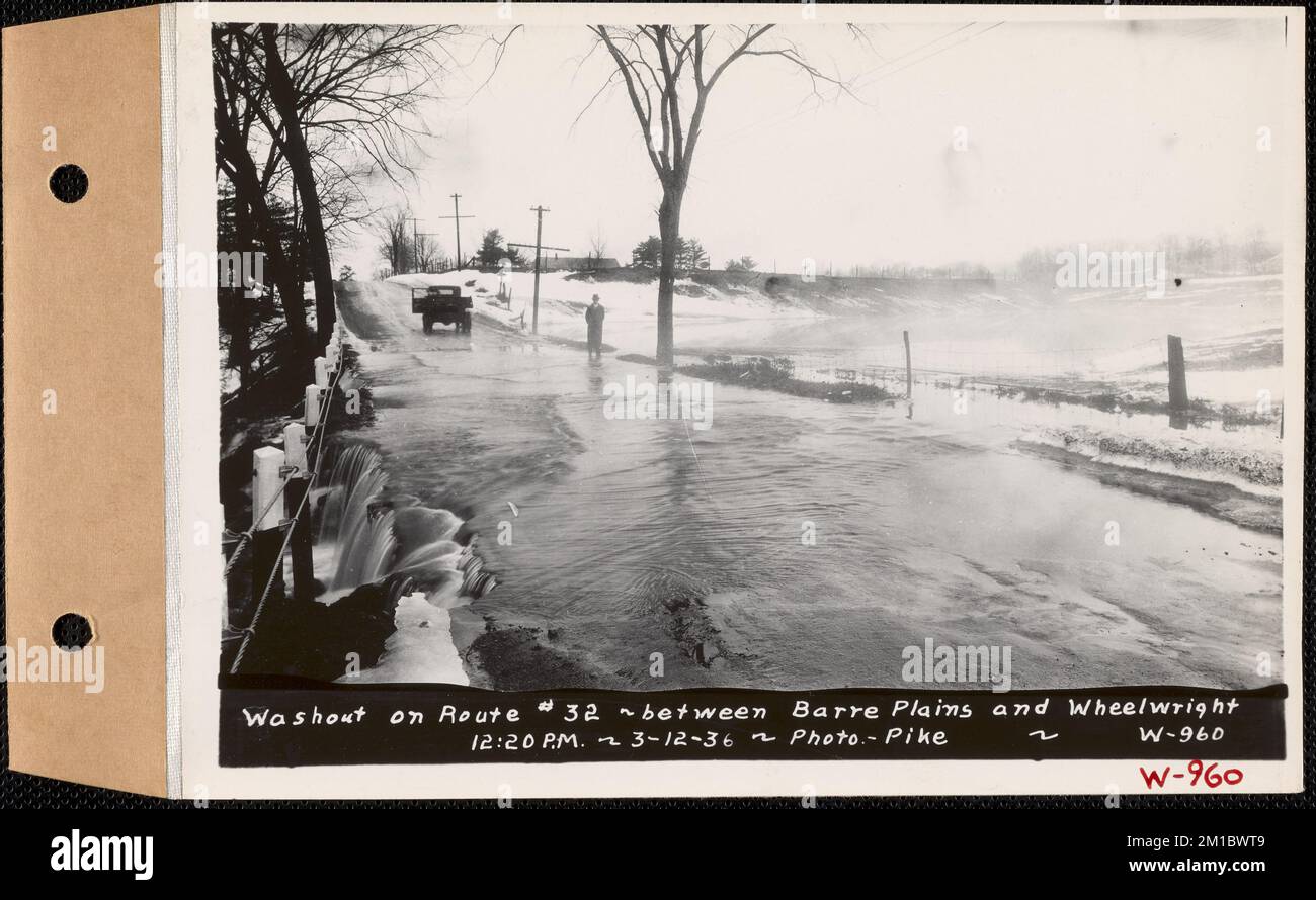 Washout on Route 32 between Barre Plains and Wheelwright, Hardwick