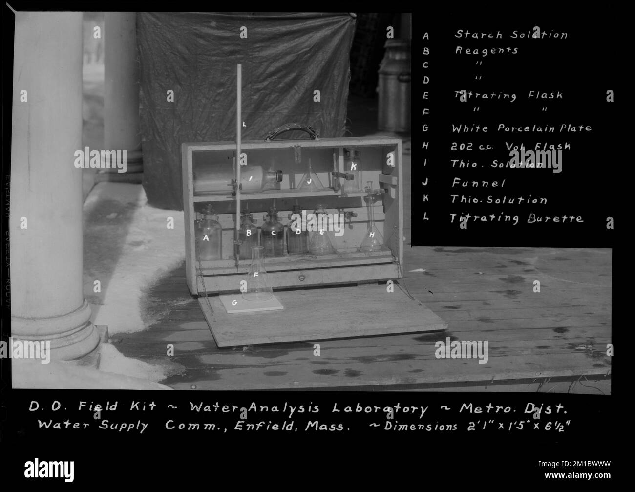 Water Analysis Lab, Dissolved Oxygen Field Kit, Enfield, Mass., ca