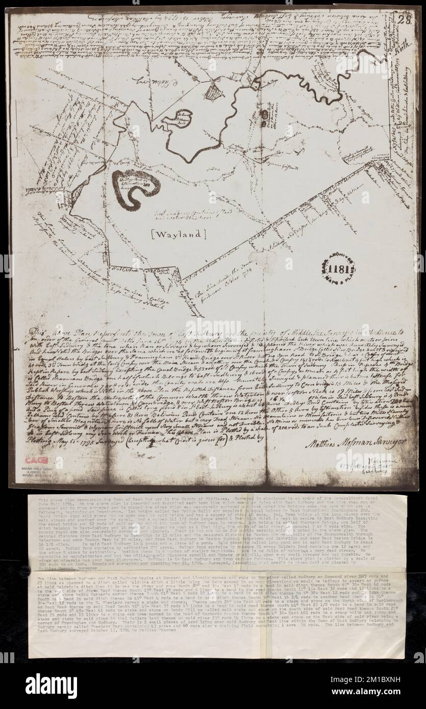 Wayland ,. Wayland Historical Maps and Plans Stock Photo - Alamy