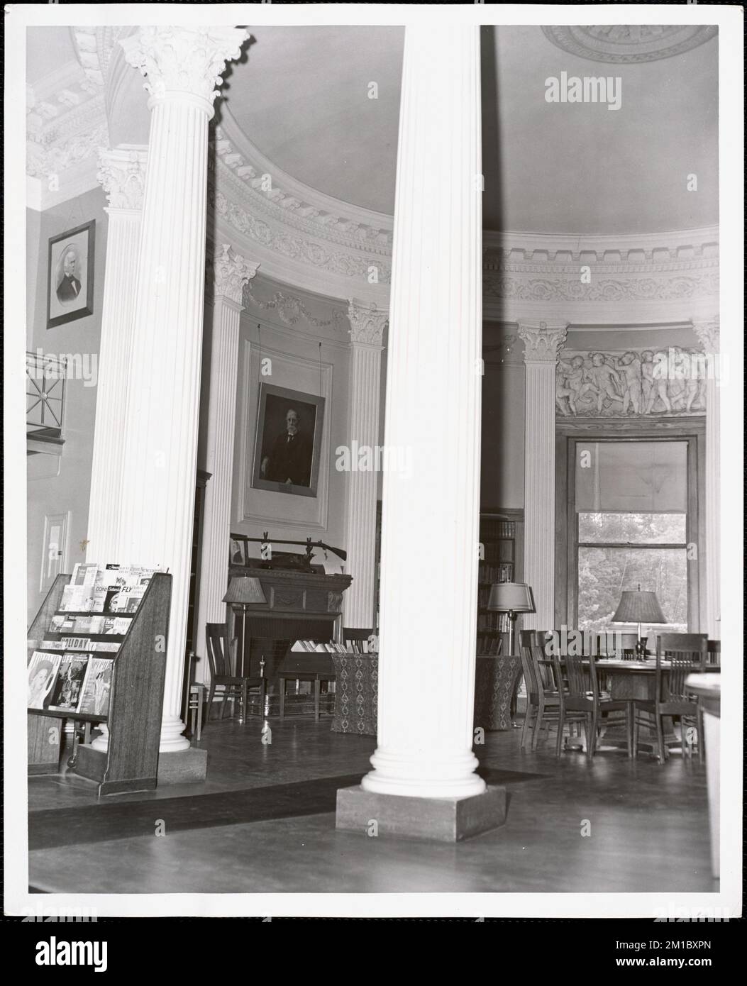 Wayland Library round room east fireplace Public libraries Columns Wayland Library round room east fireplace Public libraries Columns