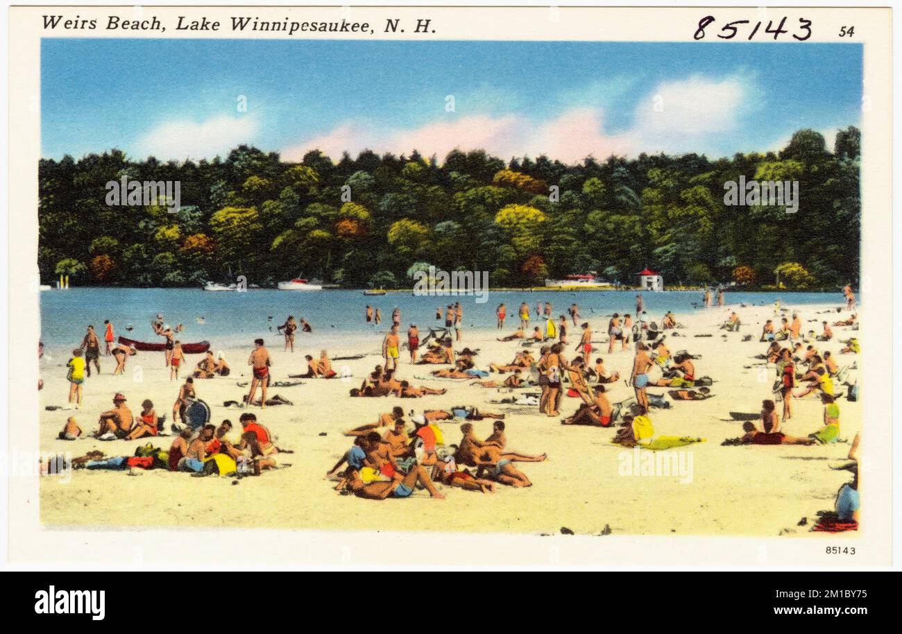 Weirs Beach, Lake Winnipesaukee, N.H. , Beaches, Tichnor Brothers ...