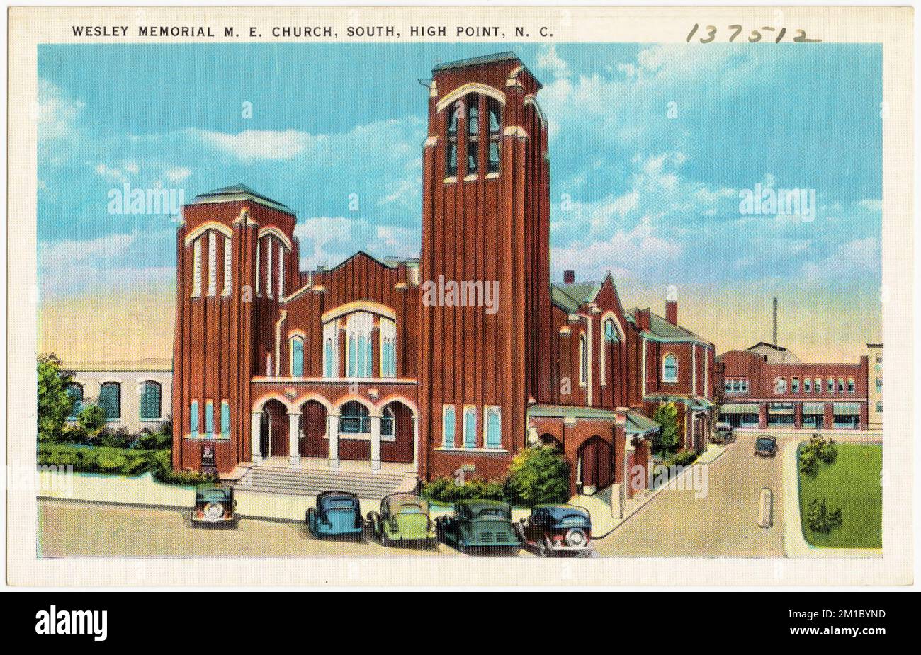 Wesley Memorial M. E. Church, south, High Point, N. C. , Churches, Tichnor Brothers Collection, postcards of the United States Stock Photo