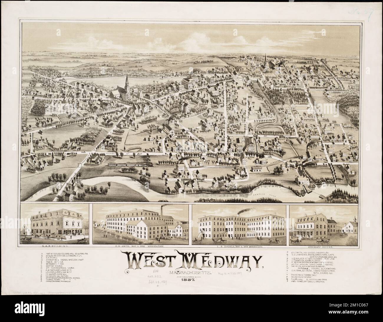 West Medway, Massachusetts 1887 , West Medway Mass., Aerial views