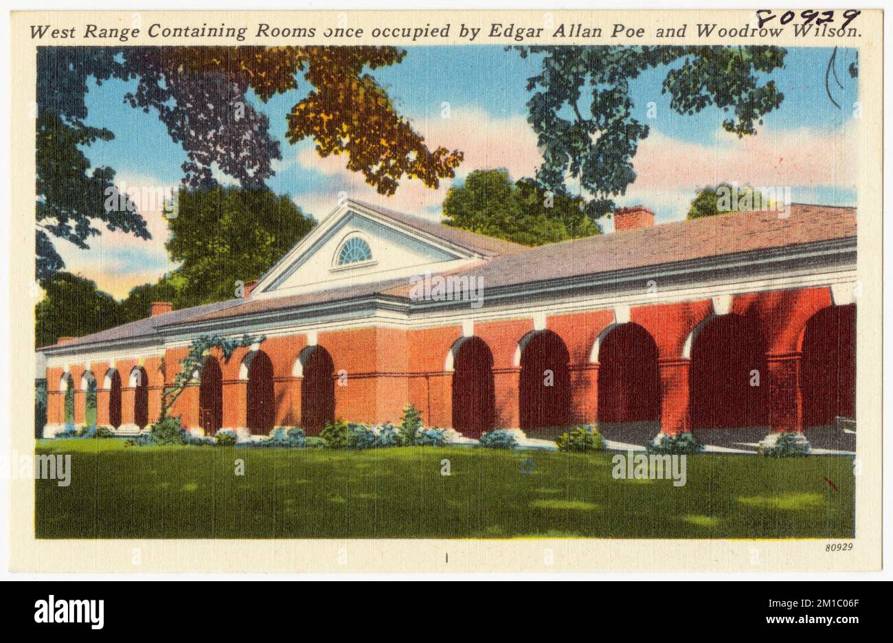 West Range Containing Rooms once occupied by Edgar Allan Poe and
