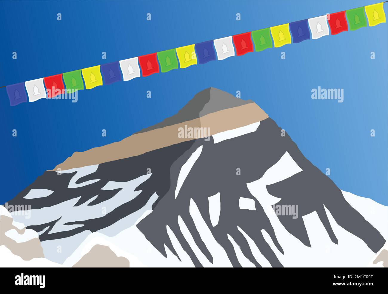 Mount everest summit prayer flag Stock Vector Images - Alamy
