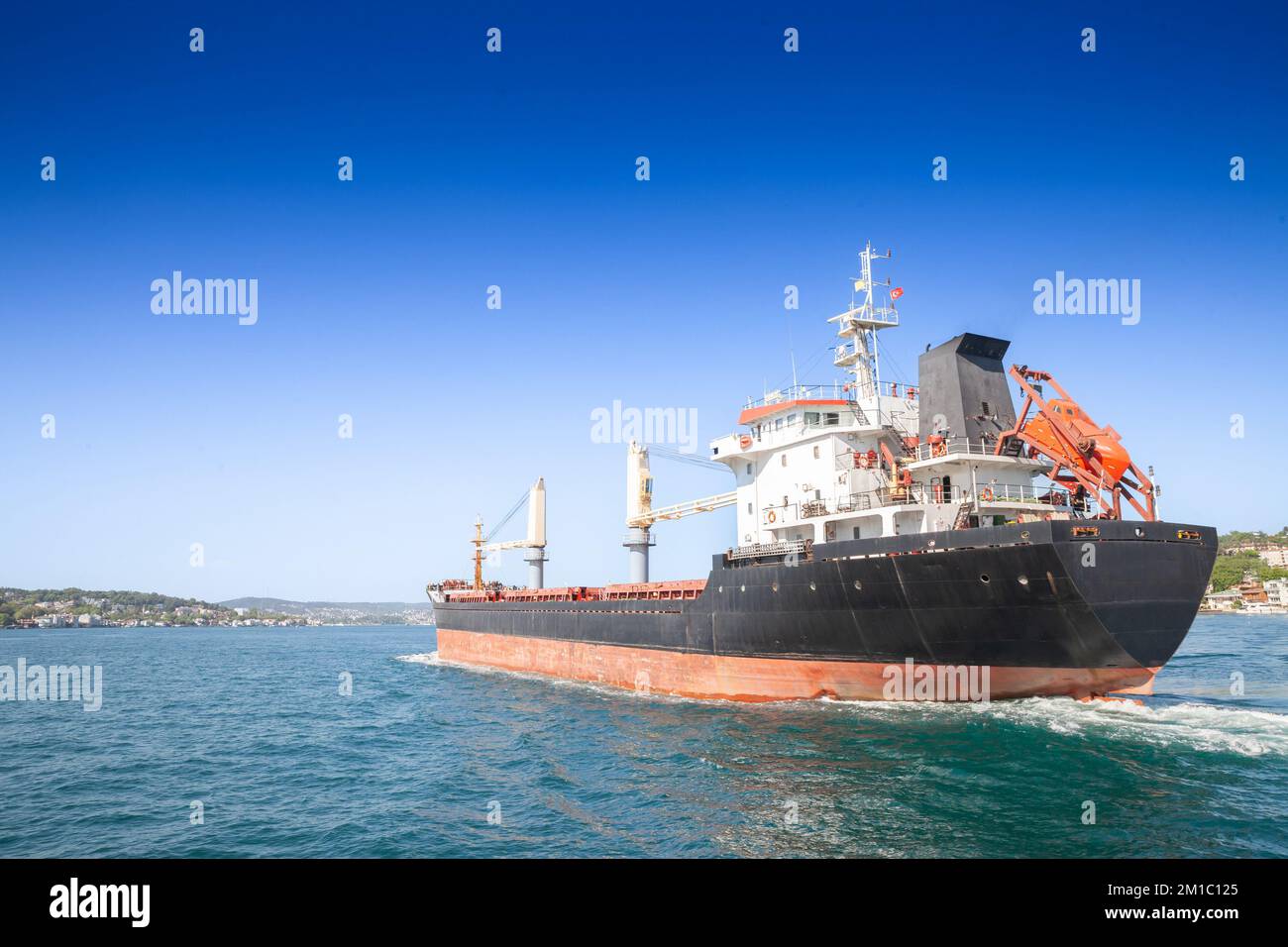 Picture of an oil tanker cruising on the bosporus strait in Istanbul