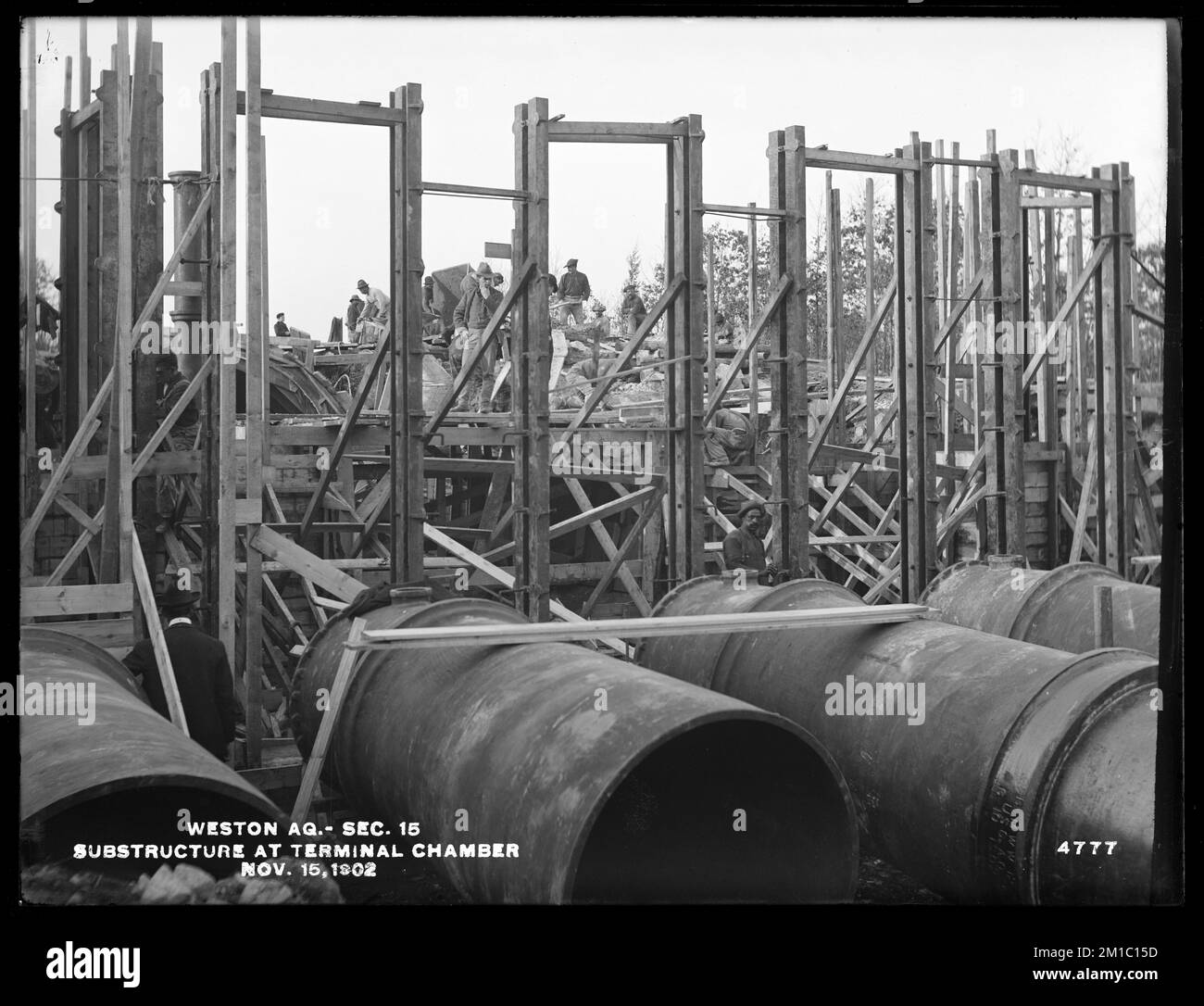 Weston Aqueduct, Section 15, substructure at Terminal Chamber, Weston