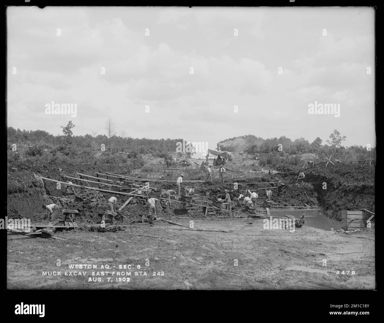 Weston Aqueduct, Section 6, muck excavation, easterly from station 242