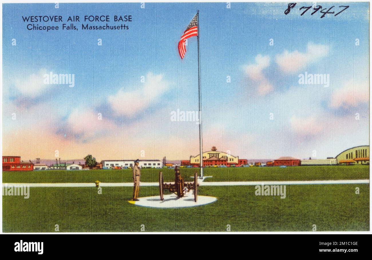 Westover Air Force Base, Chicopee Falls, Mass. , Air bases, Tichnor Brothers Collection, postcards of the United States Stock Photo