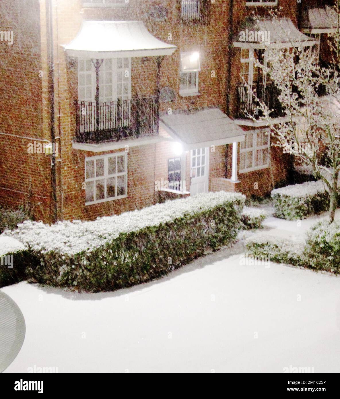 snowing in lo noon for a very long time and the snow is heavy and thick ...