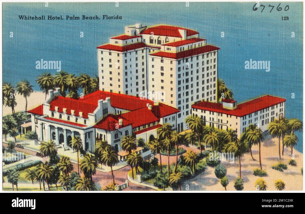 Whitehall Hotel, Palm Beach, Florida , Hotels, Tichnor Brothers Collection, postcards of the United States Stock Photo