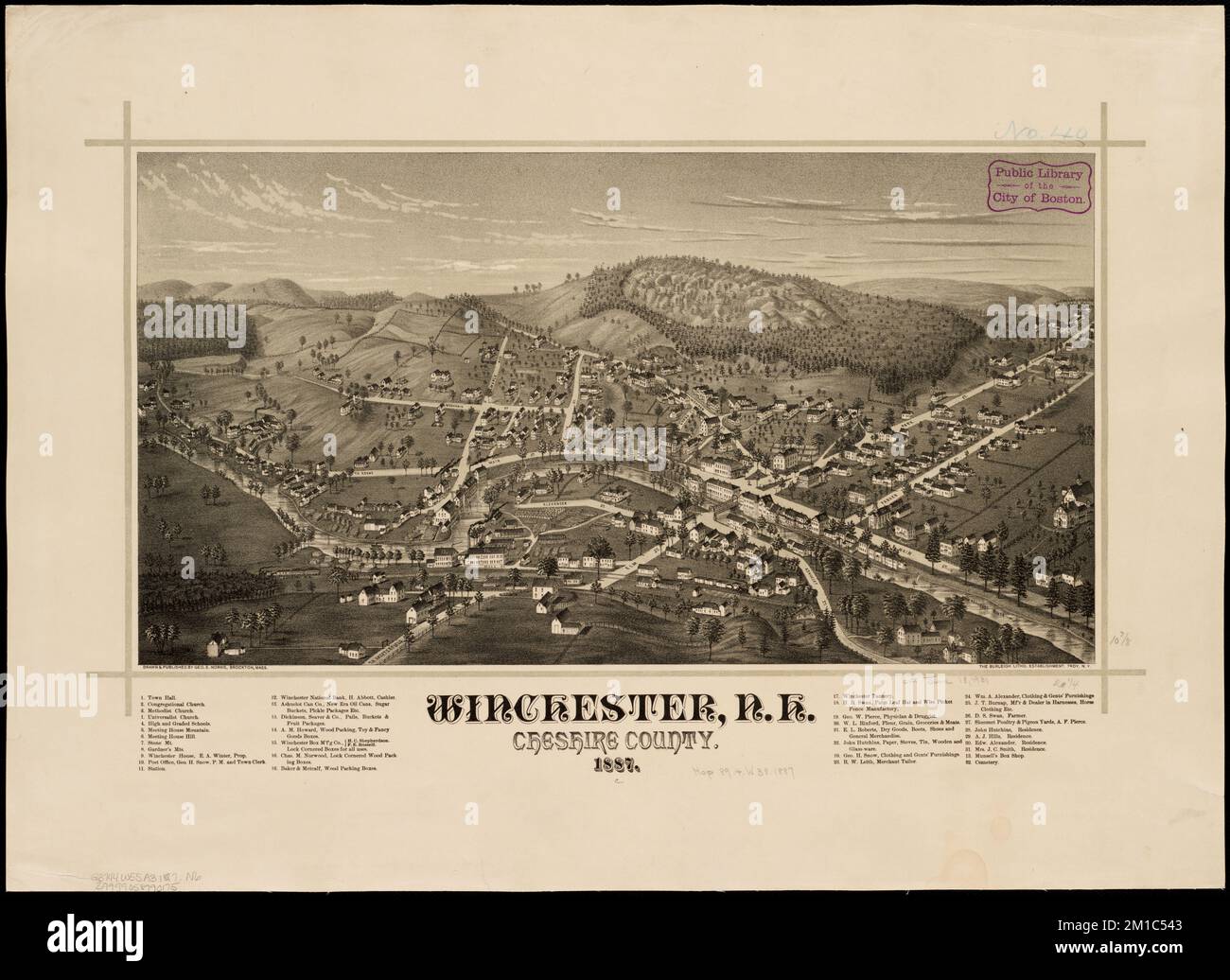 Winchester, N.H Cheshire County, 1887 , Winchester N.H. Town, Aerial views Norman B