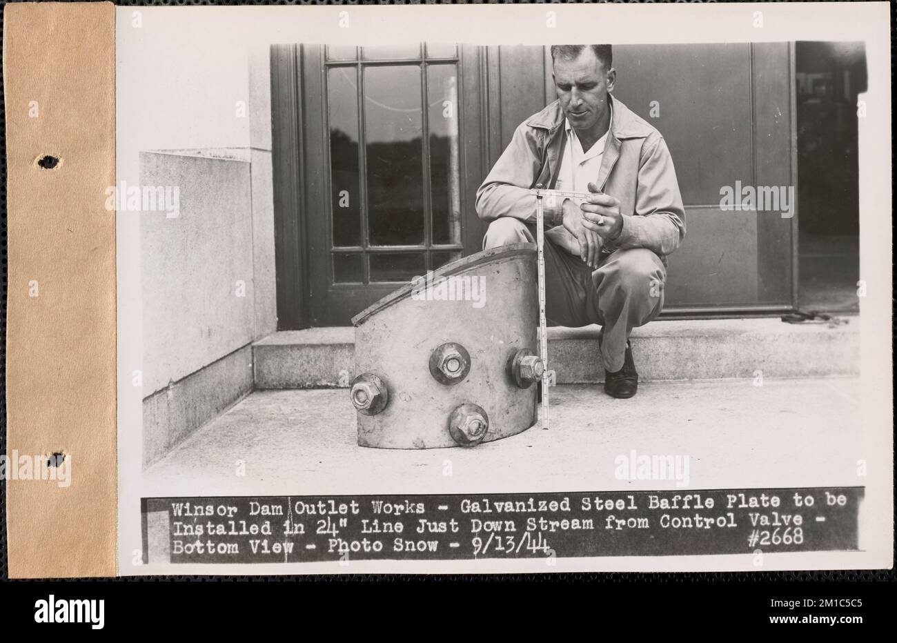 Winsor Dam Outlet Works, galvanized steel baffle plate to be installed