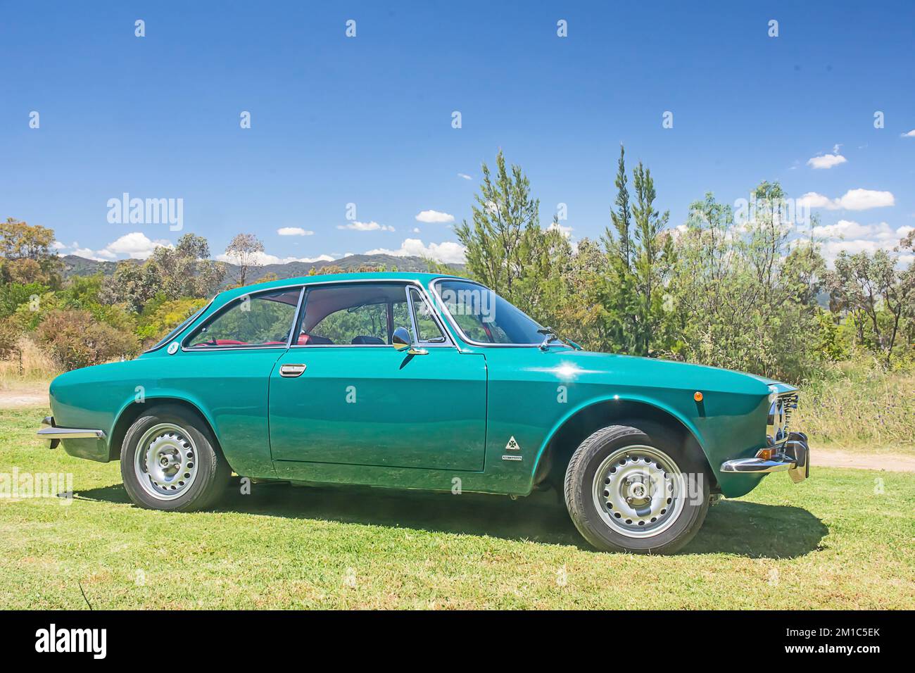 1974 Alfa Romeo 2000 GT V Coupe in Australian rural setting. Stock Photo