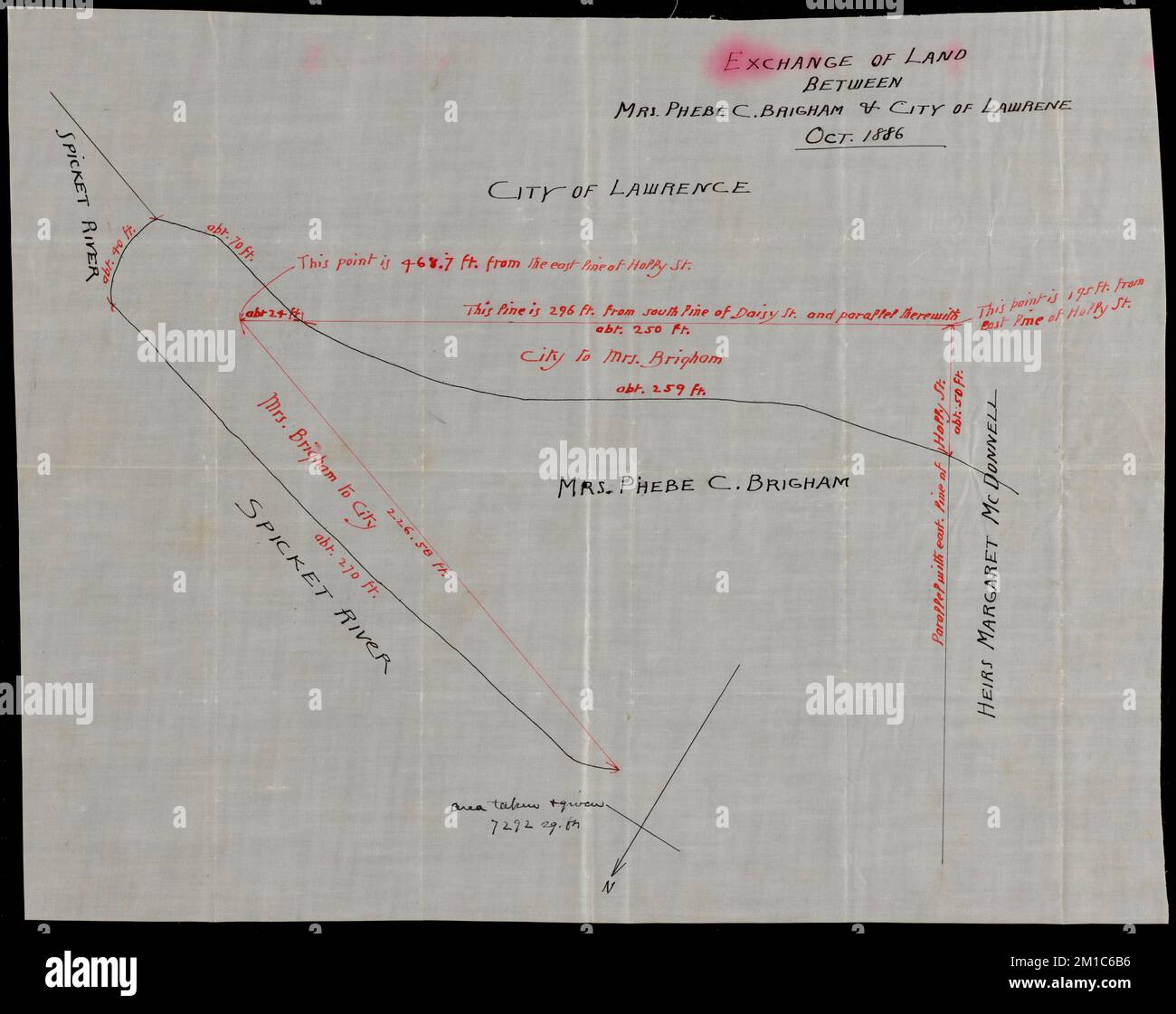 Exchange of land between Mrs. Phebe C. Brigham & City of Lawrence