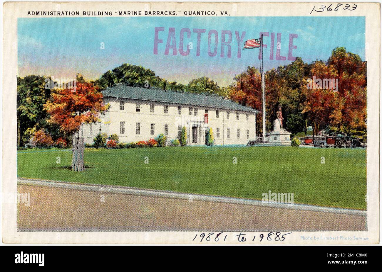 Administration Building, 'Marine Barracks,' Quantico, VA. , Military ...