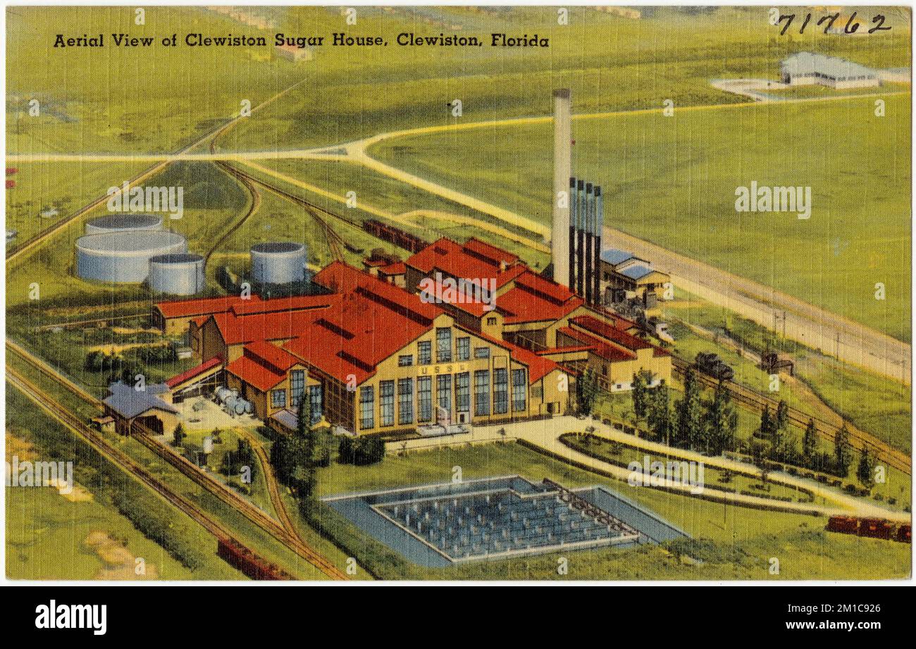 Aerial view of Clewiston Sugar House, Clewiston, Florida , Industrial