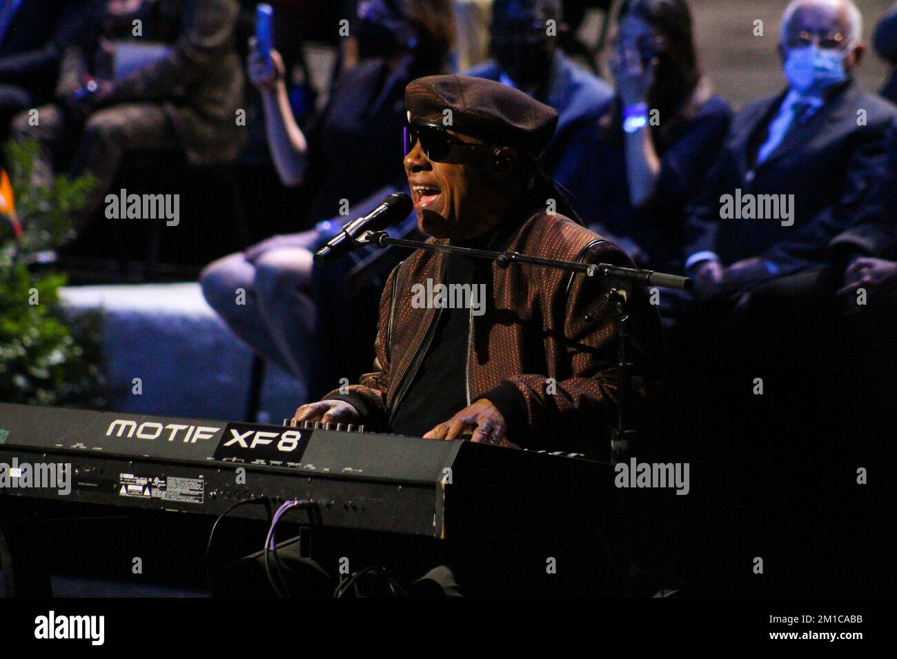 Los Angeles, USA. 11th Dec, 2022. Stevie Wonder at the Inauguration of the 43rd Mayor of Los Angeles, held at The Microsoft Theater in Los Angeles, CA on Sunday, December 11, 2022. (Photo By Conor Duffy/Sipa USA) Credit: Sipa USA/Alamy Live News Stock Photo