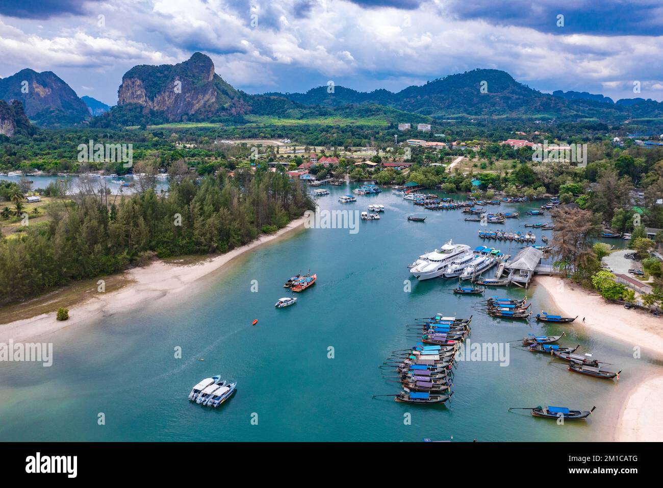 Aerial view of Hat Noppharat Thara Mu Ko Phi Phi National Park, Ao Nang, Krabi, Thailand Stock