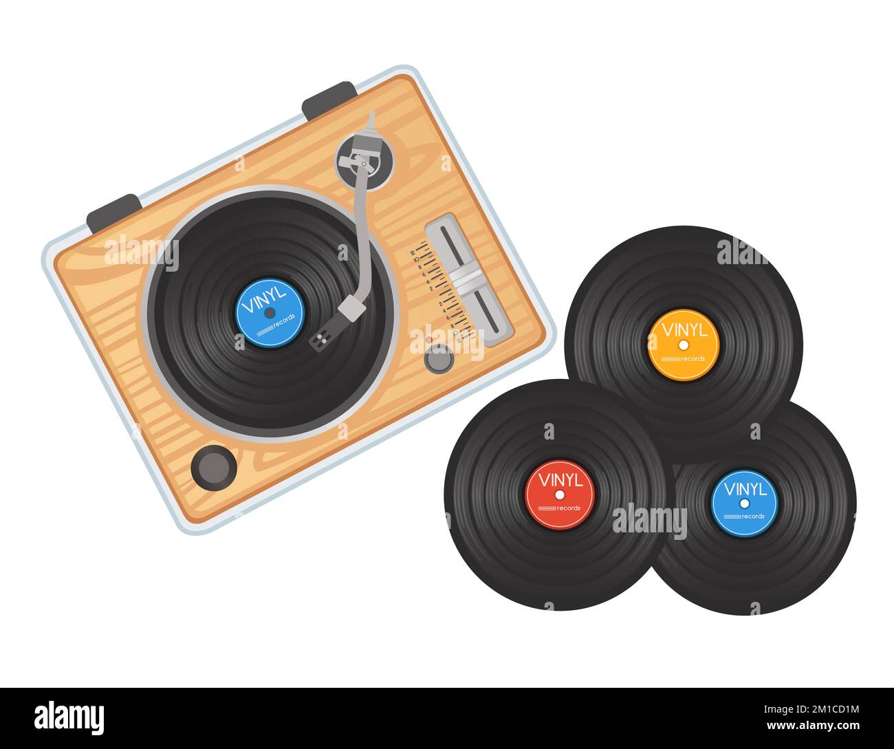 Vinyl record player retro design sound equipment vector illustration ...