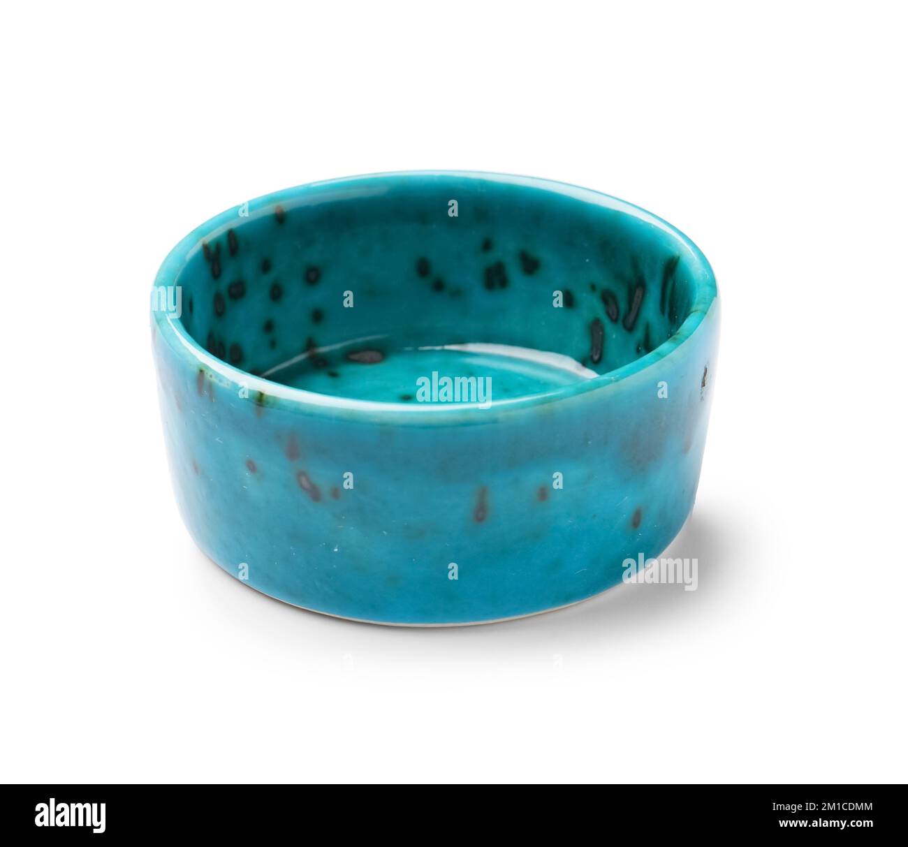 Blue ceramic bowl isolated on white background Stock Photo