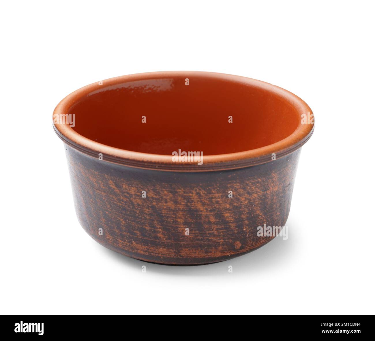 Empty ramekin on white background Stock Photo