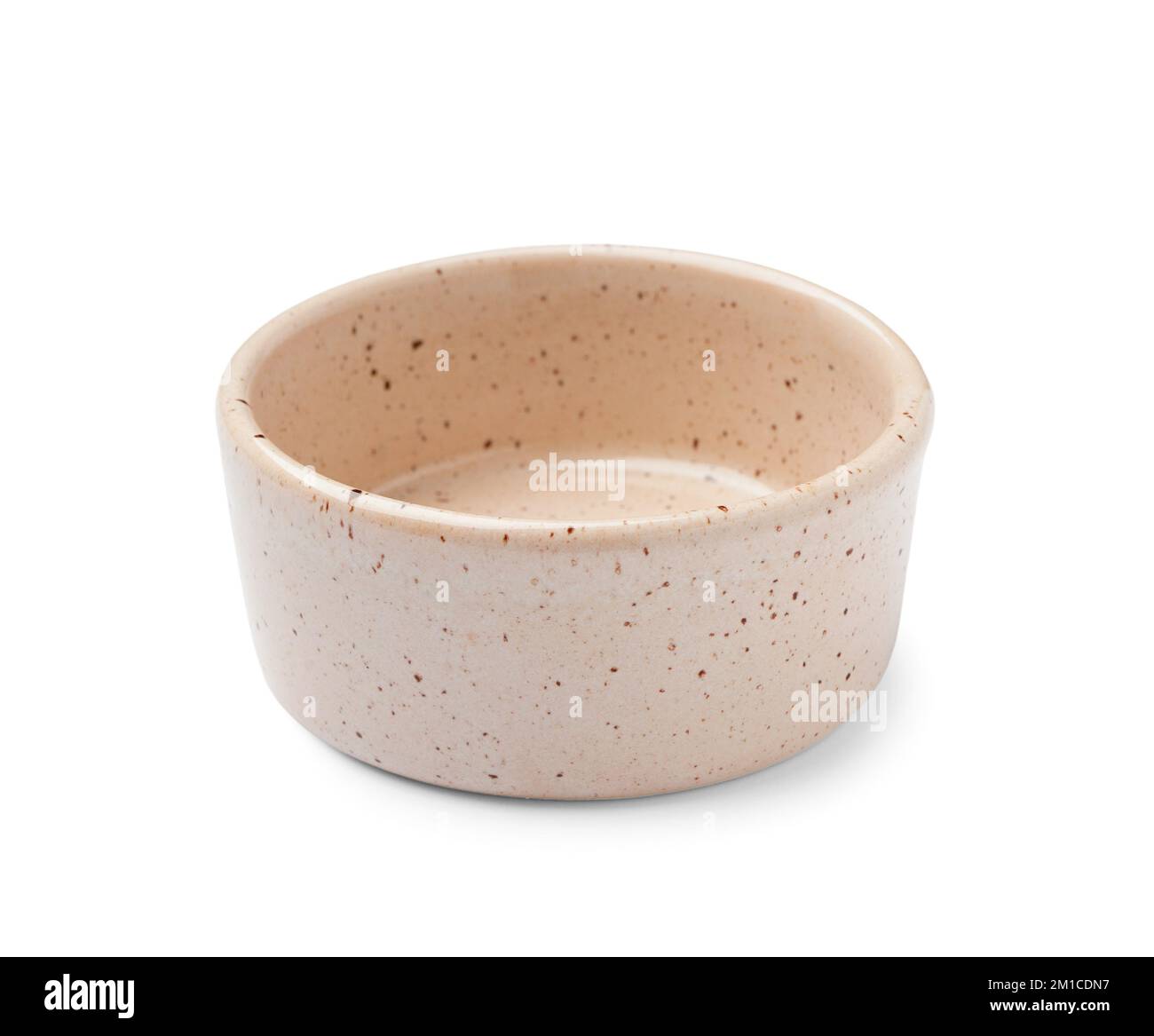 Stylish ceramic bowl on white background Stock Photo