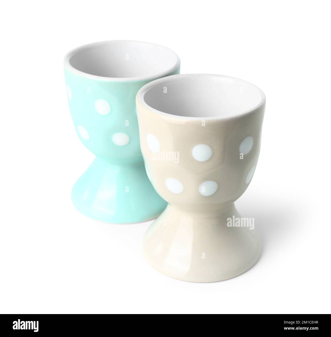 Ceramic egg holders isolated on white background Stock Photo Alamy